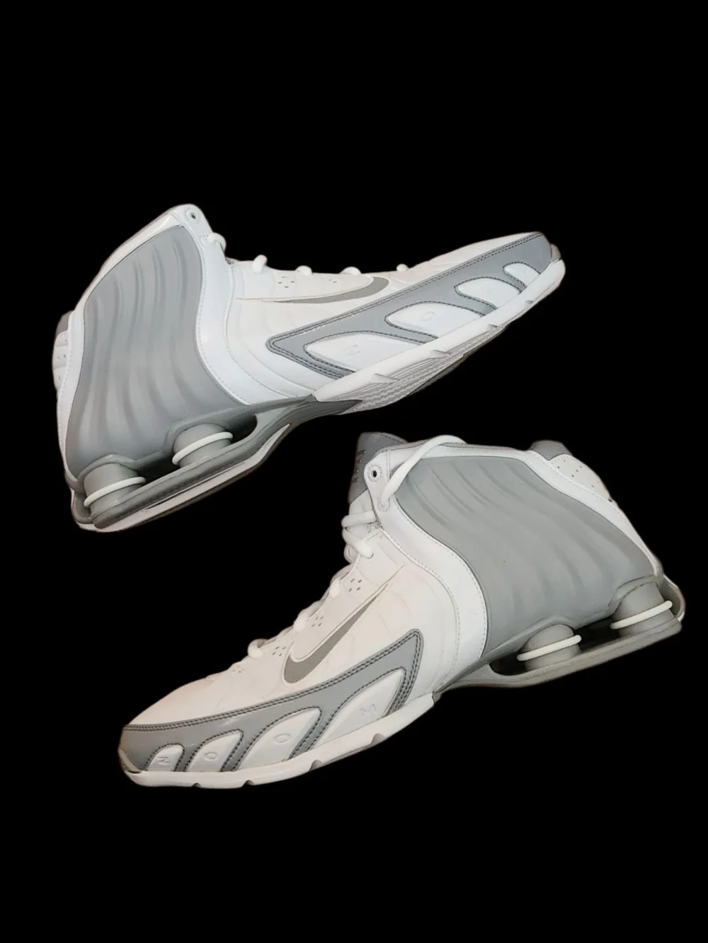 Nike Shox Zoom Flight 2005 311240-103 Basketball Hi White Silver Shoes Sz US 12